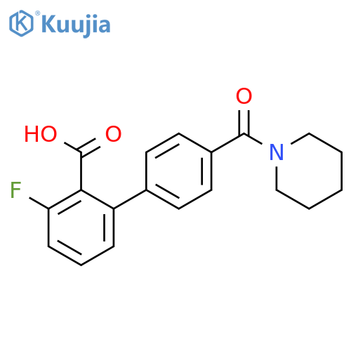 6-Fluoro-2-[4-(piperidine-1-carbonyl)phenyl]benzoic acid structure
