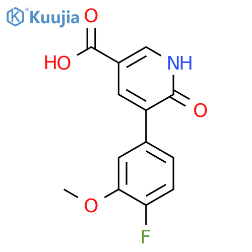 5-(4-Fluoro-3-methoxyphenyl)-6-hydroxynicotinic acid structure