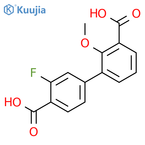 3-(4-Carboxy-3-fluorophenyl)-2-methoxybenzoic acid structure