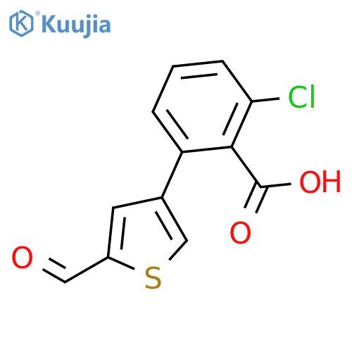 2-Chloro-6-(5-formylthiophen-3-yl)benzoic acid structure