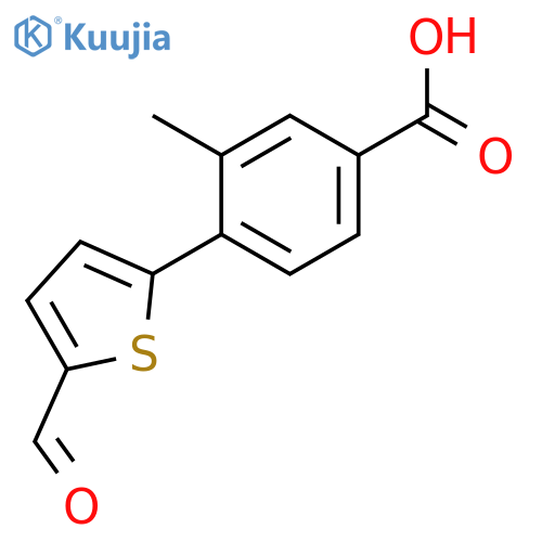 4-(5-Formylthiophen-2-YL)-3-methylbenzoic acid structure