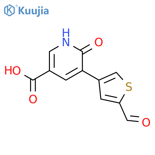 5-(2-Formylthiophen-4-YL)-6-hydroxynicotinic acid structure