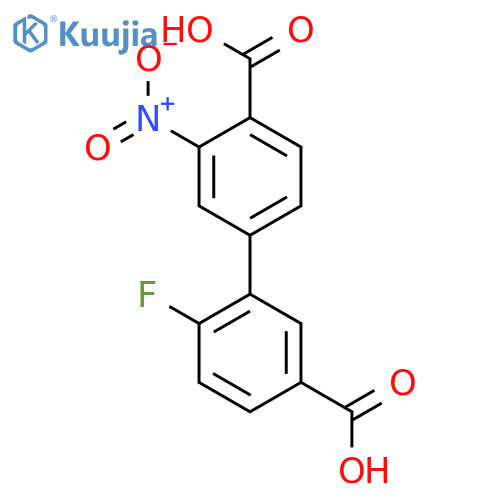 4-(5-Carboxy-2-fluorophenyl)-2-nitrobenzoic acid structure