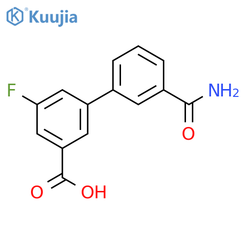 3-(3-Aminocarbonylphenyl)-5-fluorobenzoic acid structure