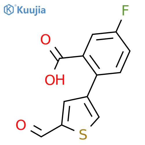 5-Fluoro-2-(5-formylthiophen-3-yl)benzoic acid structure