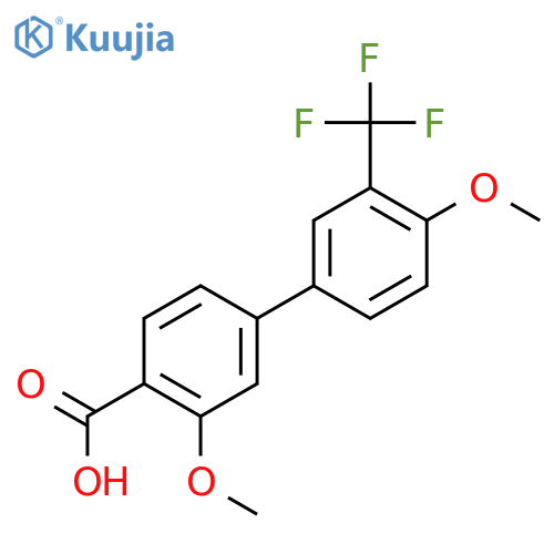 4-(4-Methoxy-3-trifluoromethylphenyl)-2-methoxybenzoic acid structure