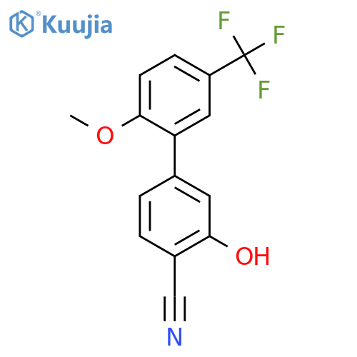 2-Cyano-5-(2-methoxy-5-trifluoromethylphenyl)phenol structure