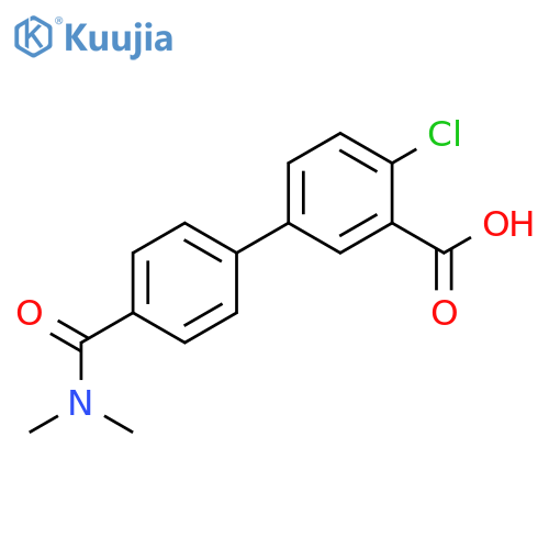 2-Chloro-5-[4-(N,N-dimethylaminocarbonyl)phenyl]benzoic acid structure