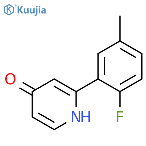 2-(2-Fluoro-5-methylphenyl)-4-hydroxypyridine structure