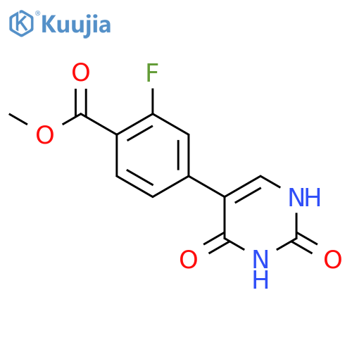 Benzoic acid, 2-fluoro-4-(1,2,3,4-tetrahydro-2,4-dioxo-5-pyrimidinyl)-, methyl ester structure