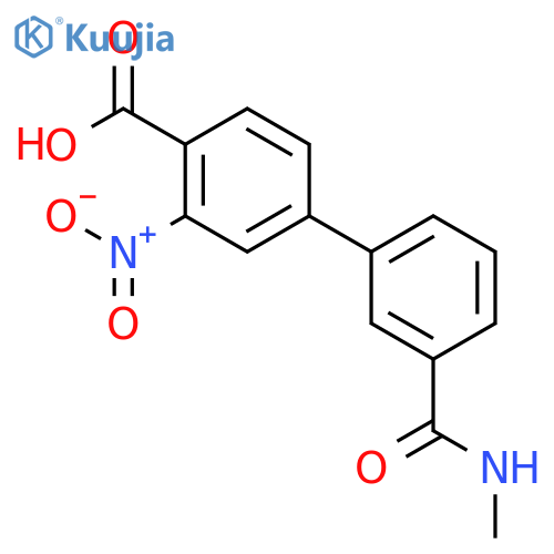 4-[3-(N-Methylaminocarbonyl)phenyl]-2-nitrobenzoic acid structure