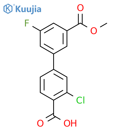 2-chloro-4-(3-fluoro-5-methoxycarbonylphenyl)benzoic Acid structure