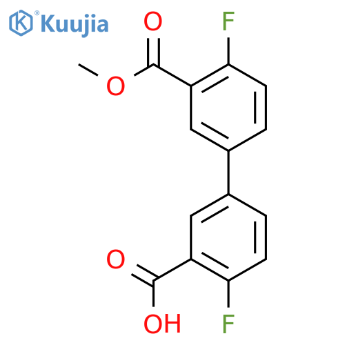 2-fluoro-5-(4-fluoro-3-methoxycarbonylphenyl)benzoic Acid structure