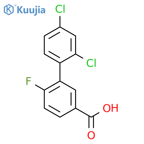 3-(2,4-Dichlorophenyl)-4-fluorobenzoic acid structure