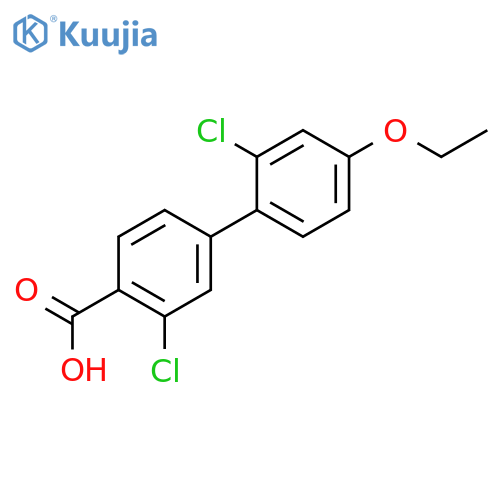 2-Chloro-4-(2-chloro-4-ethoxyphenyl)benzoic acid structure