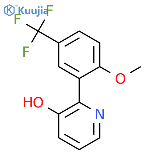 2-[2-Methoxy-5-(trifluoromethyl)phenyl]pyridin-3-ol structure