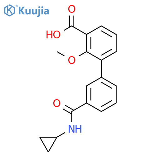 3-[3-(Cyclopropylaminocarbonyl)phenyl]-2-methoxybenzoic acid structure