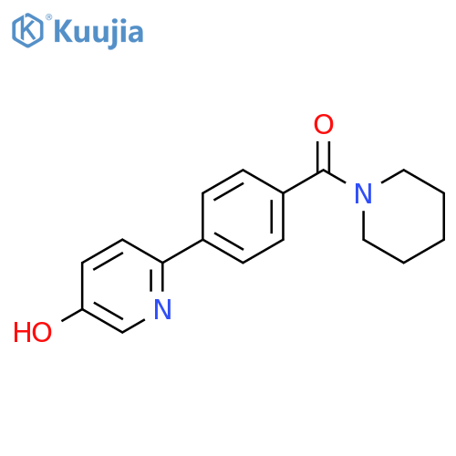 5-Hydroxy-2-[4-(piperidine-1-carbonyl)phenyl]pyridine structure