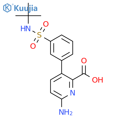 6-Amino-3-(3-t-butylsulfamoylphenyl)picolinic acid structure