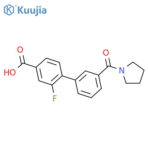 3-Fluoro-4-(3-pyrrolidinylcarbonylphenyl)benzoic acid structure