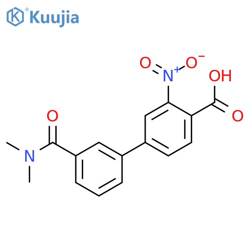 4-[3-(N,N-Dimethylaminocarbonyl)phenyl]-2-nitrobenzoic acid structure