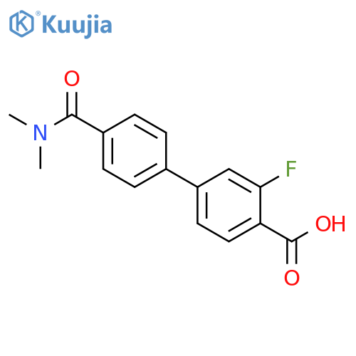 4-[4-(N,N-Dimethylaminocarbonyl)phenyl]-2-fluorobenzoic acid structure