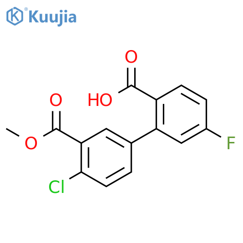 2-(4-chloro-3-methoxycarbonylphenyl)-4-fluorobenzoic Acid structure