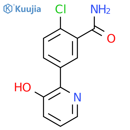 2-Chloro-5-(3-hydroxypyridin-2-yl)benzamide structure