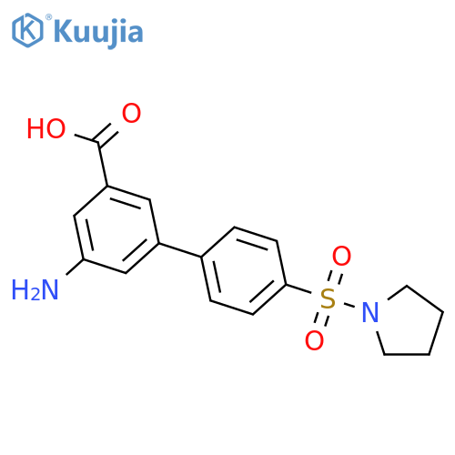 3-Amino-5-[4-(pyrrolidinylsulfonyl)phenyl]benzoic acid structure