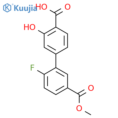 4-(2-Fluoro-5-methoxycarbonylphenyl)-2-hydroxybenzoic acid structure