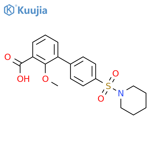 2-methoxy-3-(4-piperidin-1-ylsulfonylphenyl)benzoic Acid structure