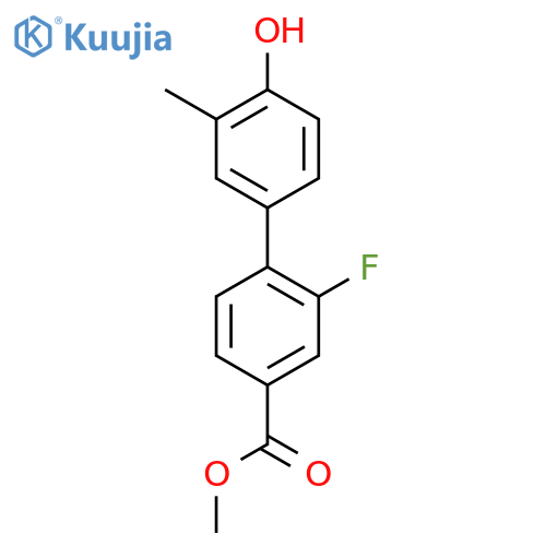4-(2-Fluoro-4-methoxycarbonylphenyl)-2-methylphenol structure