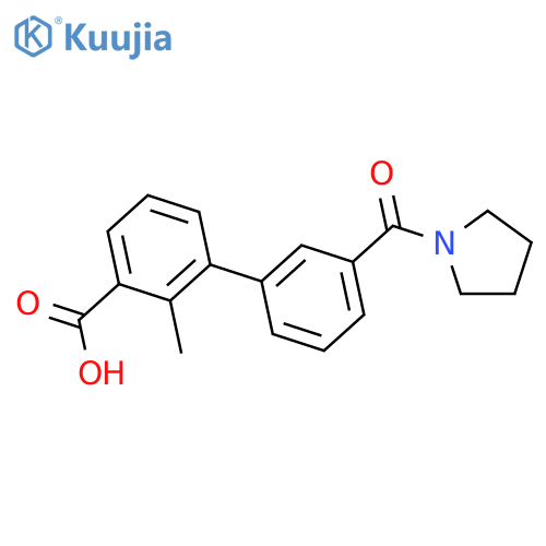 2-Methyl-3-(3-pyrrolidinylcarbonylphenyl)benzoic acid structure