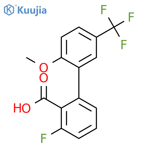 6-Fluoro-2-(2-methoxy-5-trifluoromethylphenyl)benzoic acid structure