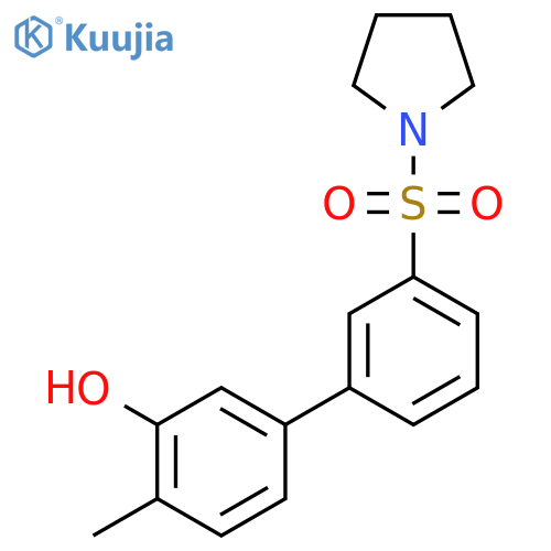 2-methyl-5-(3-pyrrolidin-1-ylsulfonylphenyl)phenol structure