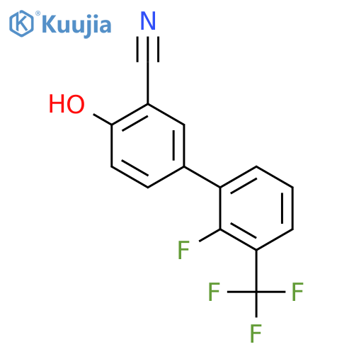 2-Cyano-4-(2-fluoro-3-trifluoromethylphenyl)phenol structure