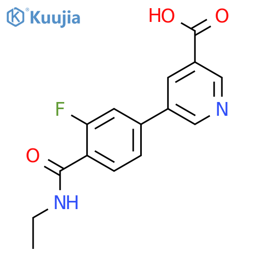 5-[4-(Ethylcarbamoyl)-3-fluorophenyl]nicotinic acid structure