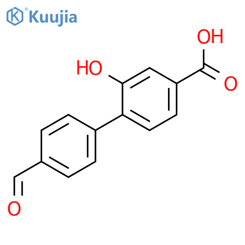 4-(4-Formylphenyl)-3-hydroxybenzoic acid structure
