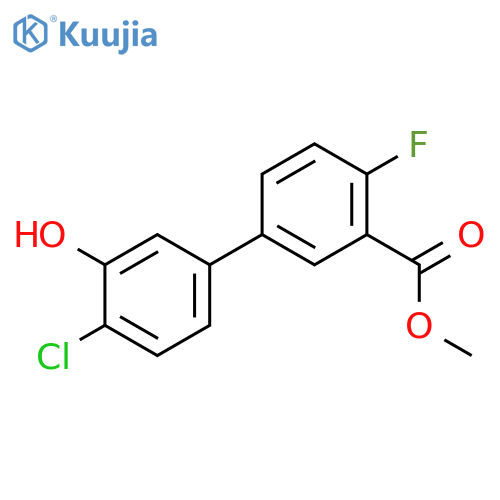 2-Chloro-5-(4-fluoro-3-methoxycarbonylphenyl)phenol structure