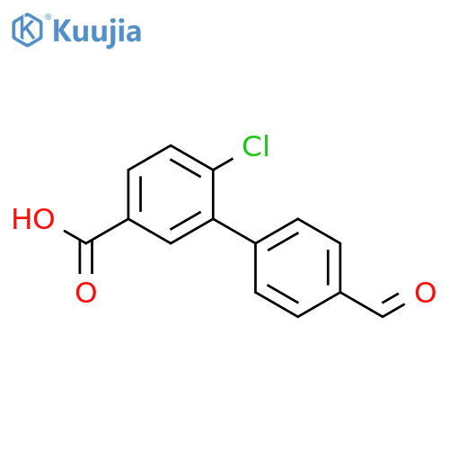 4-chloro-3-(4-formylphenyl)benzoic acid structure