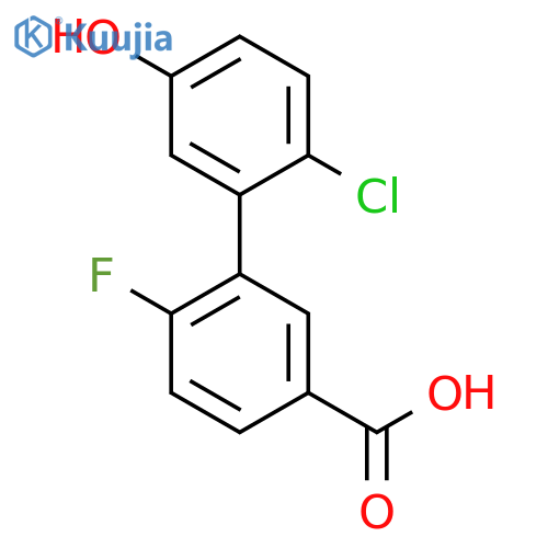 3-(2-Chloro-5-hydroxyphenyl)-4-fluorobenzoic acid structure