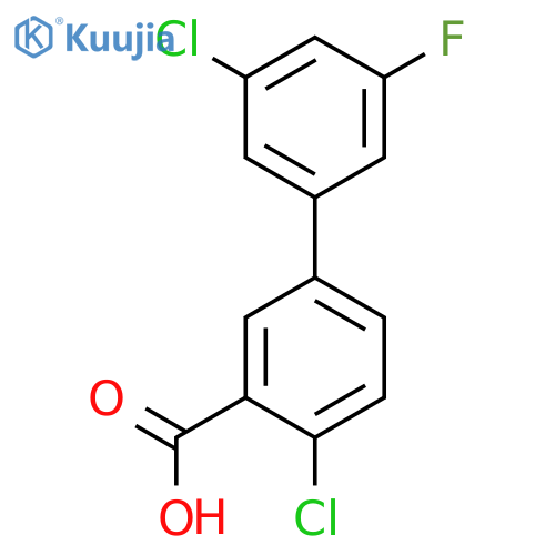 2-Chloro-5-(3-chloro-5-fluorophenyl)benzoic acid structure