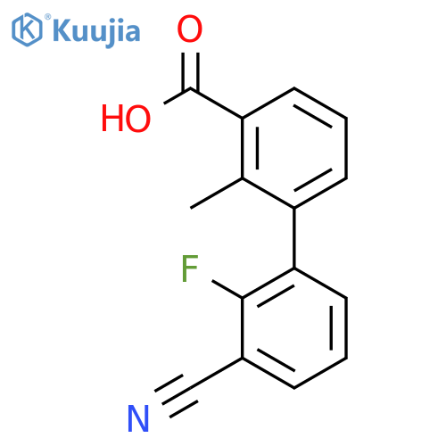 3-(3-Cyano-2-fluorophenyl)-2-methylbenzoic acid structure