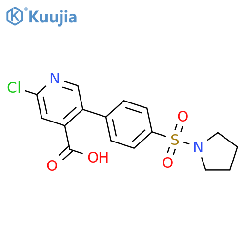 2-Chloro-5-[4-(pyrrolidinylsulfonyl)phenyl]isonicotinic acid structure