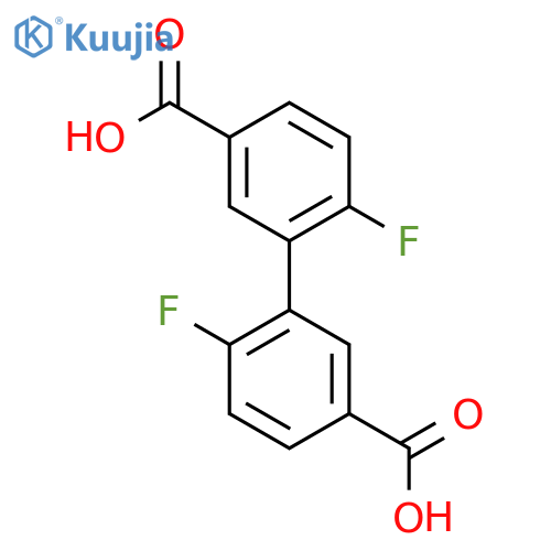 3-(5-Carboxy-2-fluorophenyl)-4-fluorobenzoic acid structure