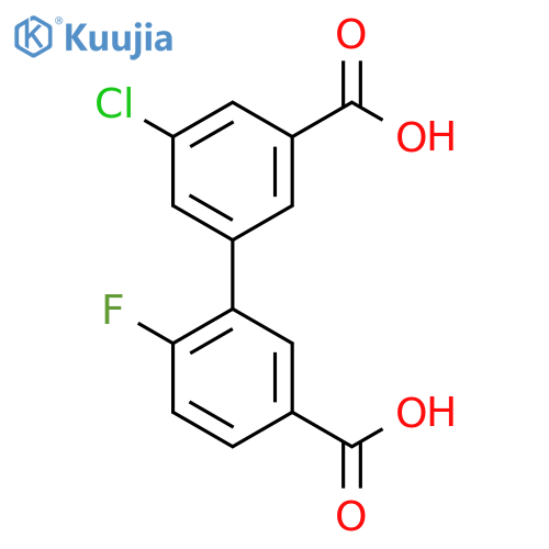 3-(5-Carboxy-2-fluorophenyl)-5-chlorobenzoic acid structure