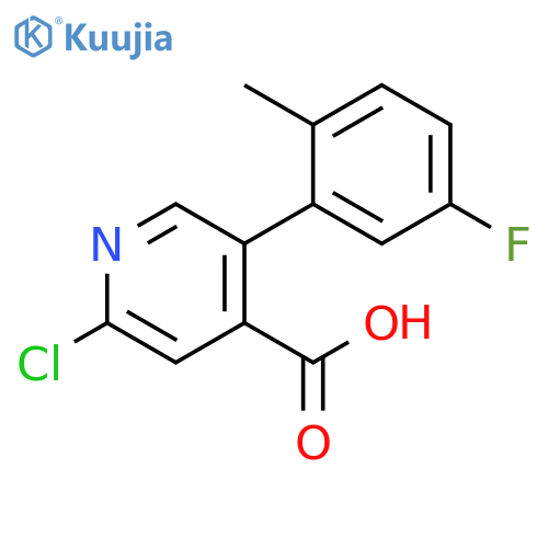 2-Chloro-5-(5-fluoro-2-methylphenyl)isonicotinic acid structure