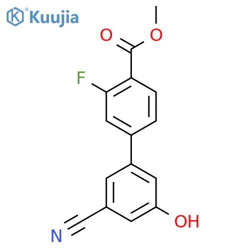 3-Cyano-5-(3-fluoro-4-methoxycarbonylphenyl)phenol structure