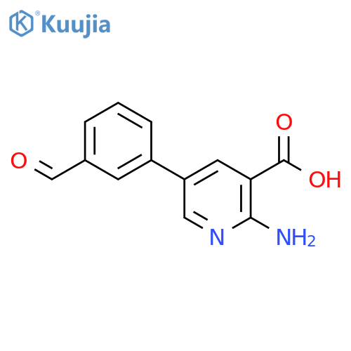 2-Amino-5-(3-formylphenyl)pyridine-3-carboxylic acid structure