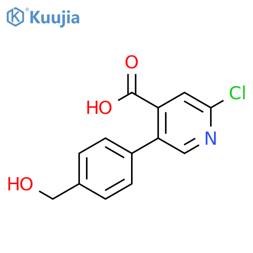 2-Chloro-5-(4-hydroxymethylphenyl)isonicotinic acid structure